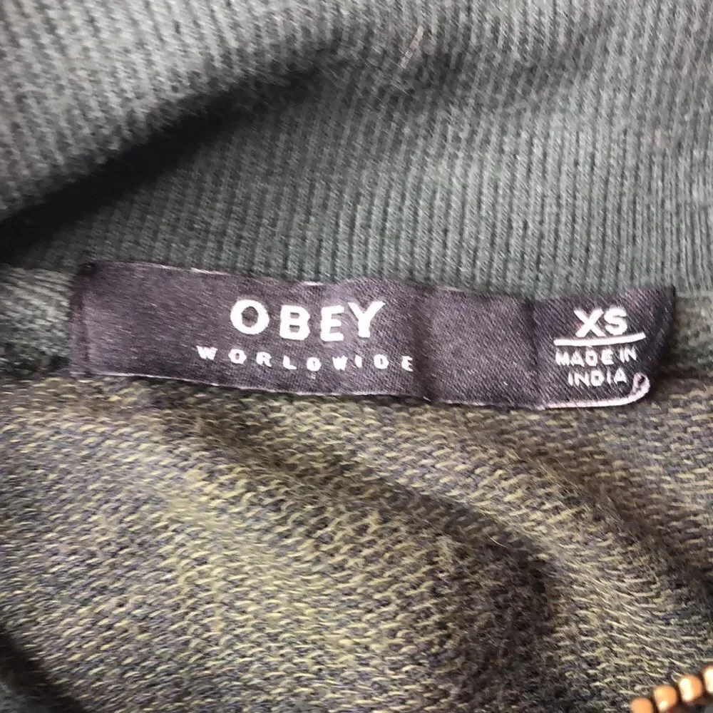 OBEY Debbie Harry Camo Green Jersey Zip-up Jacket